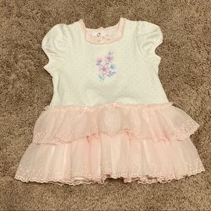 Little Me White and Pink Dress